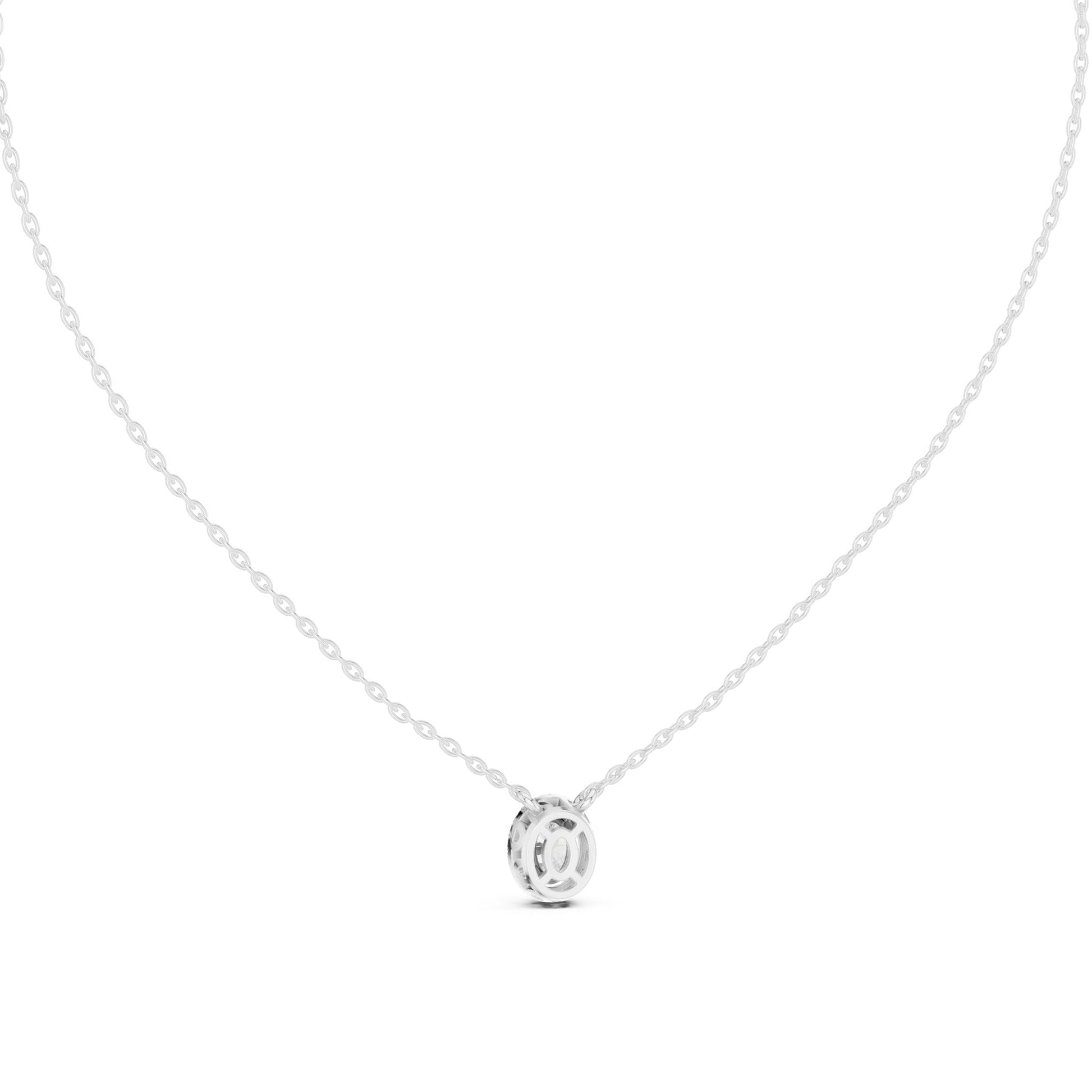 Oval Lab Grown Diamond Halo Pendant