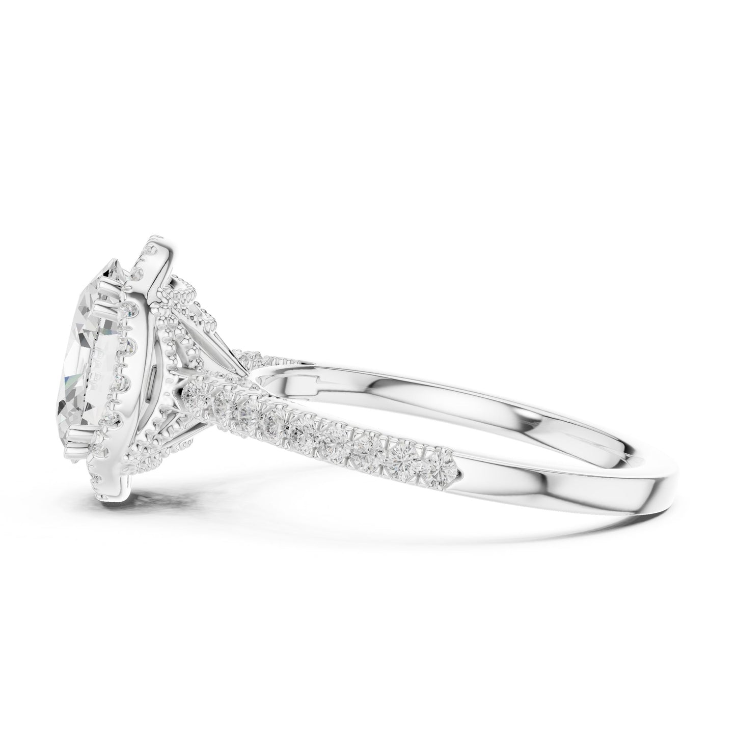 Oval Lab Grown Diamond Halo Engagement Ring