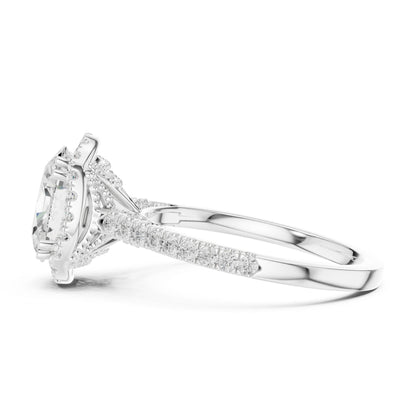 Oval Lab Grown Diamond Halo Engagement Ring