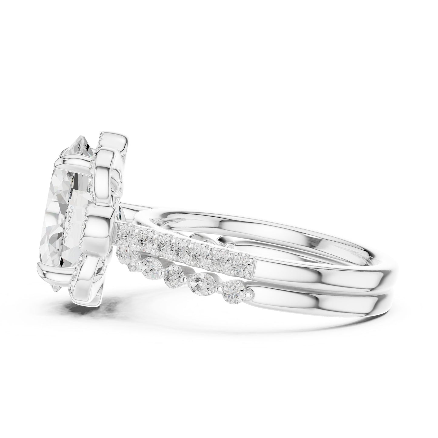 Oval Lab Grown Diamond Halo Engagement Ring
