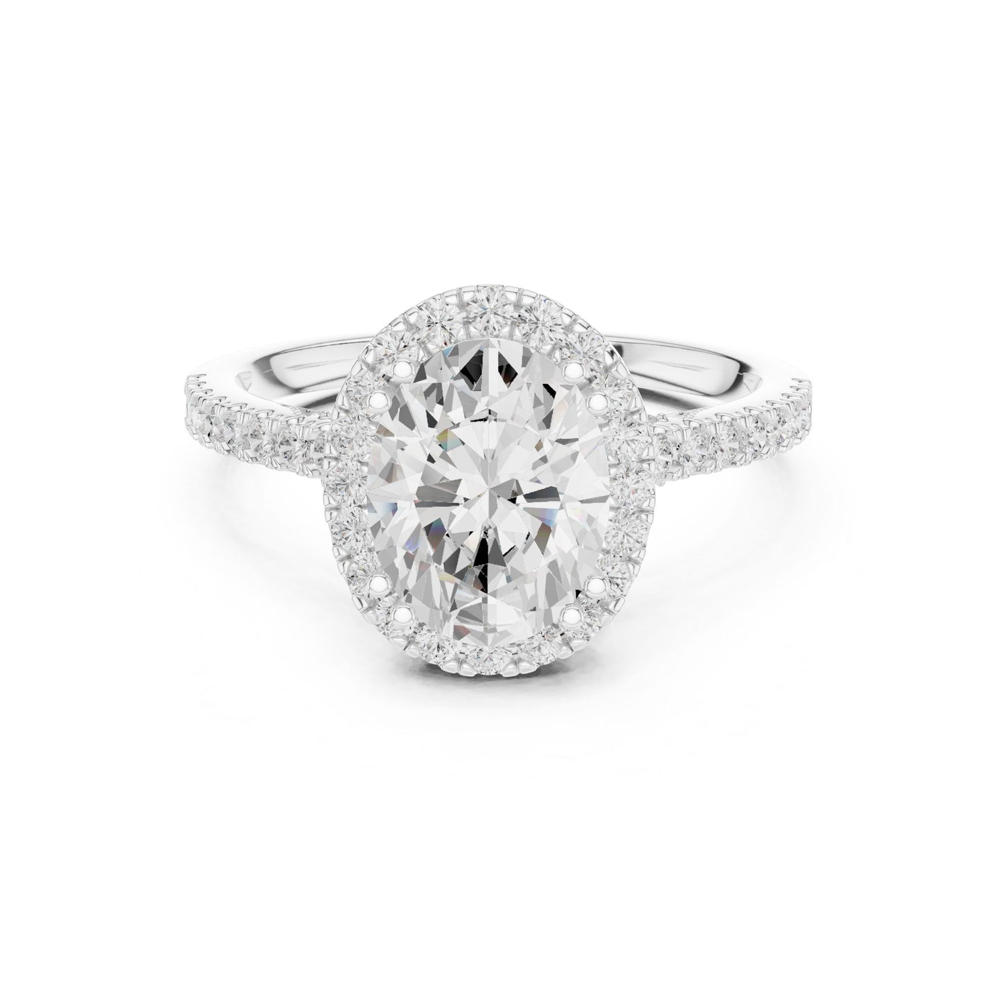 Oval Lab Grown Diamond Halo Engagement Ring