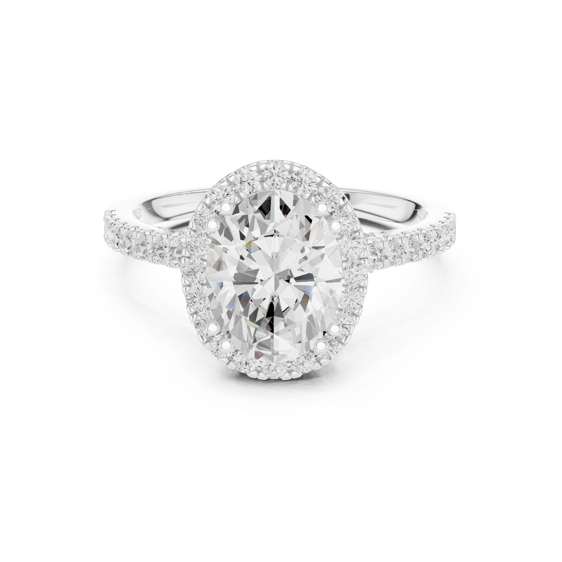 Oval Lab Grown Diamond Halo Engagement Ring