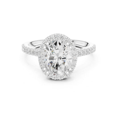 Oval Lab Grown Diamond Halo Engagement Ring
