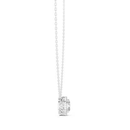 Oval Lab Grown Diamond Halo Pendant