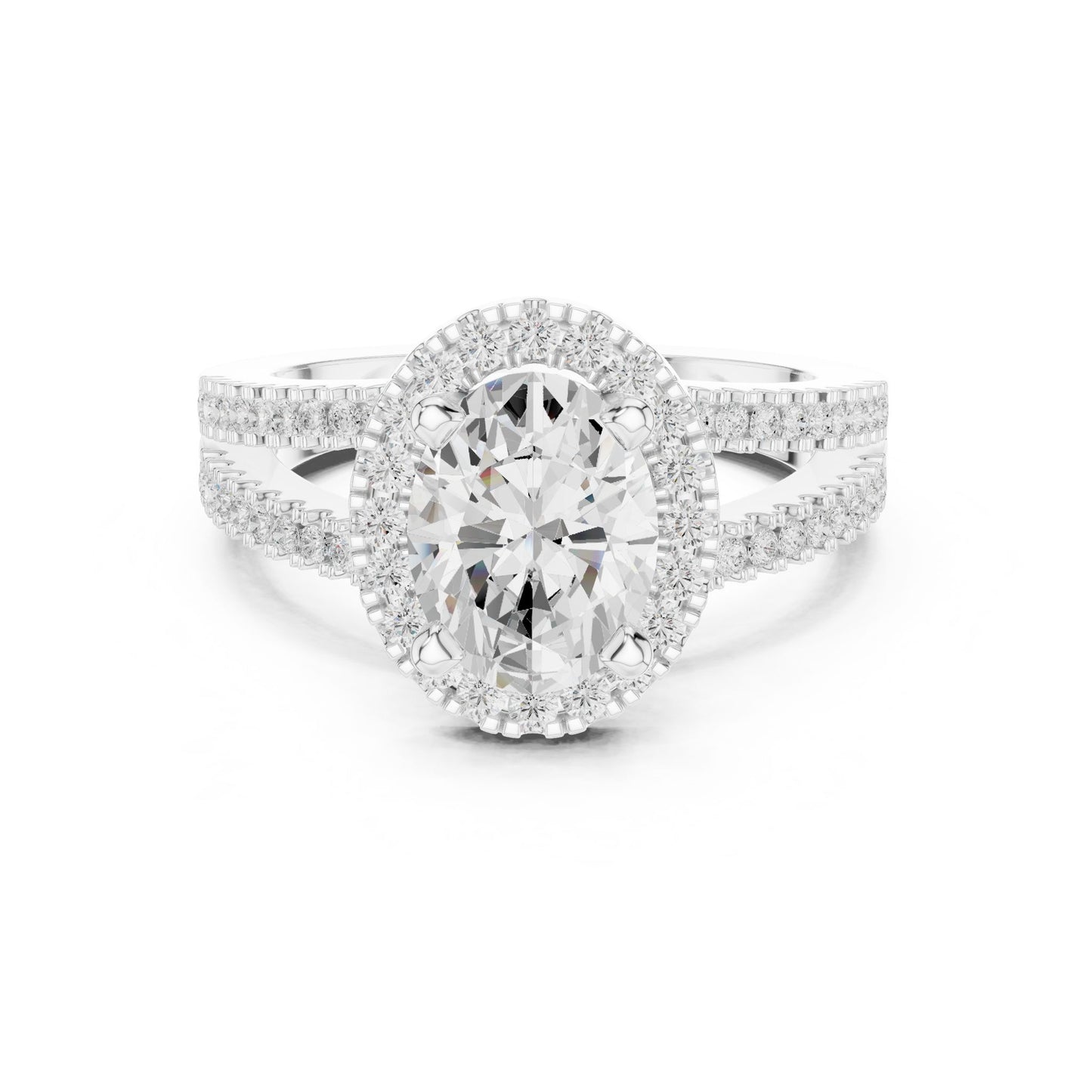 Oval Lab Grown Diamond Halo Engagement Ring