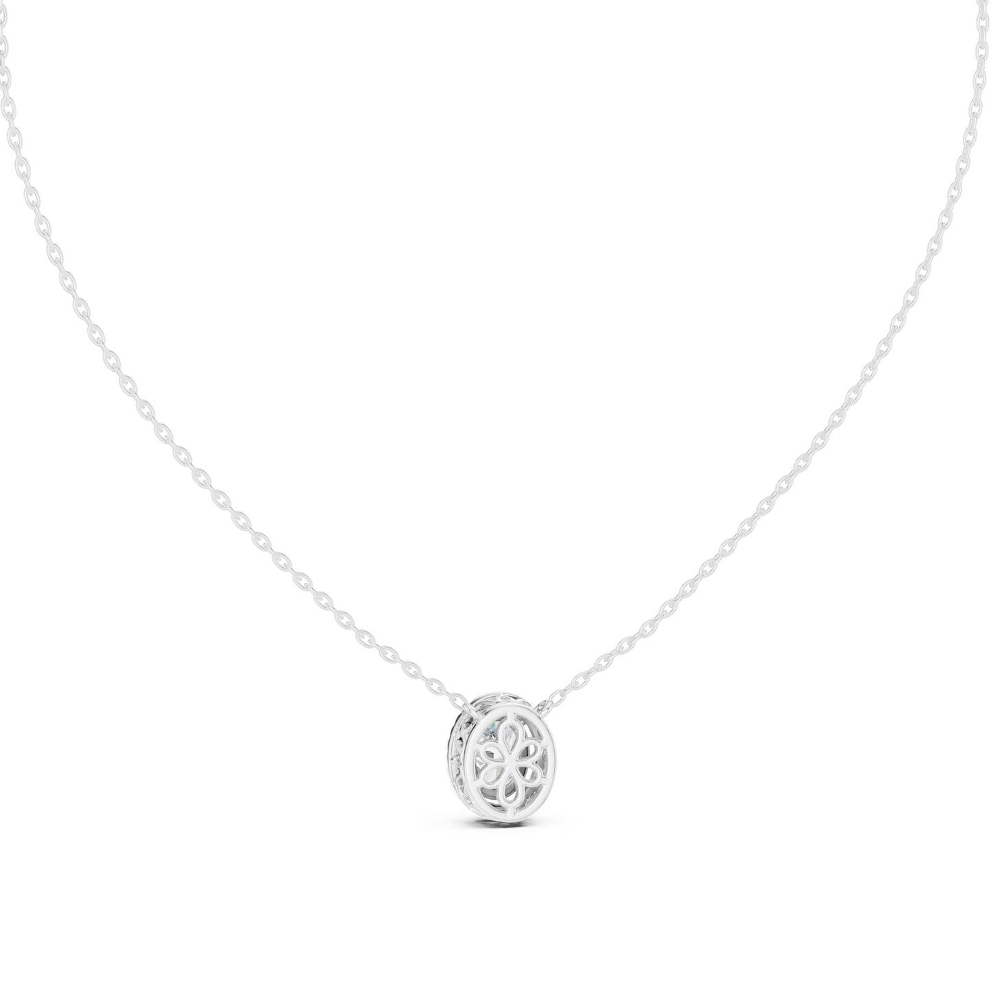 Oval Lab Grown Diamond Halo Pendant