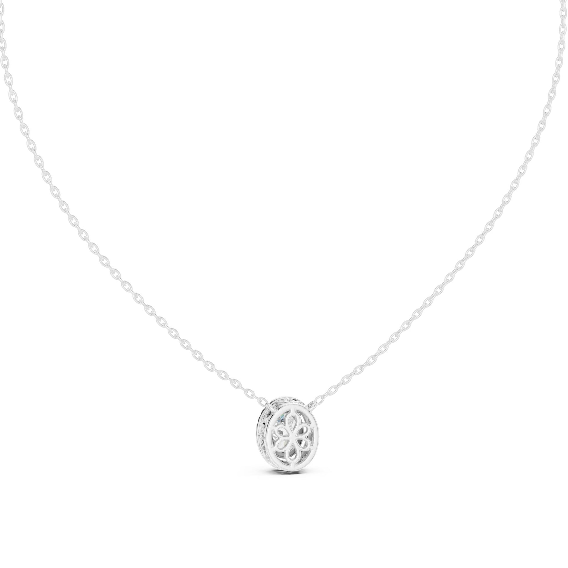 Oval Lab Grown Diamond Halo Pendant