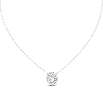 Oval Lab Grown Diamond Halo Pendant