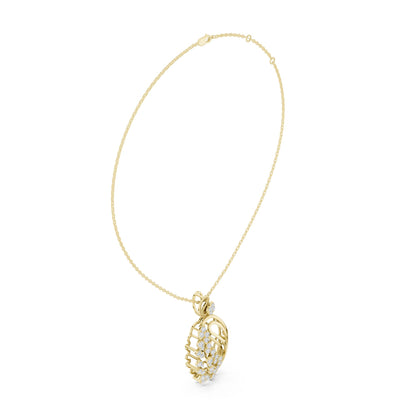 Oval Lab Grown Diamond Halo Pendant