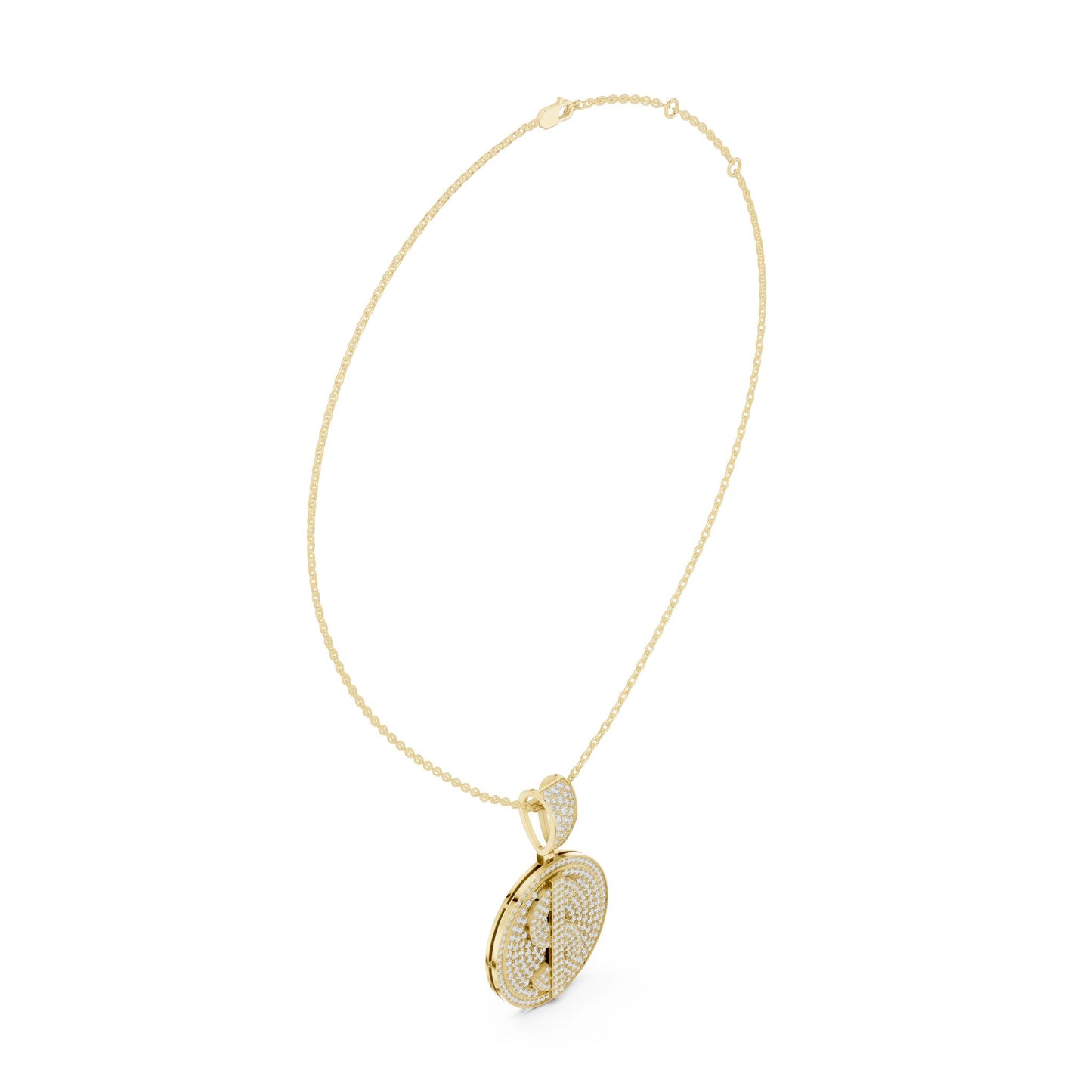 Oval Lab Grown Diamond Halo Pendant