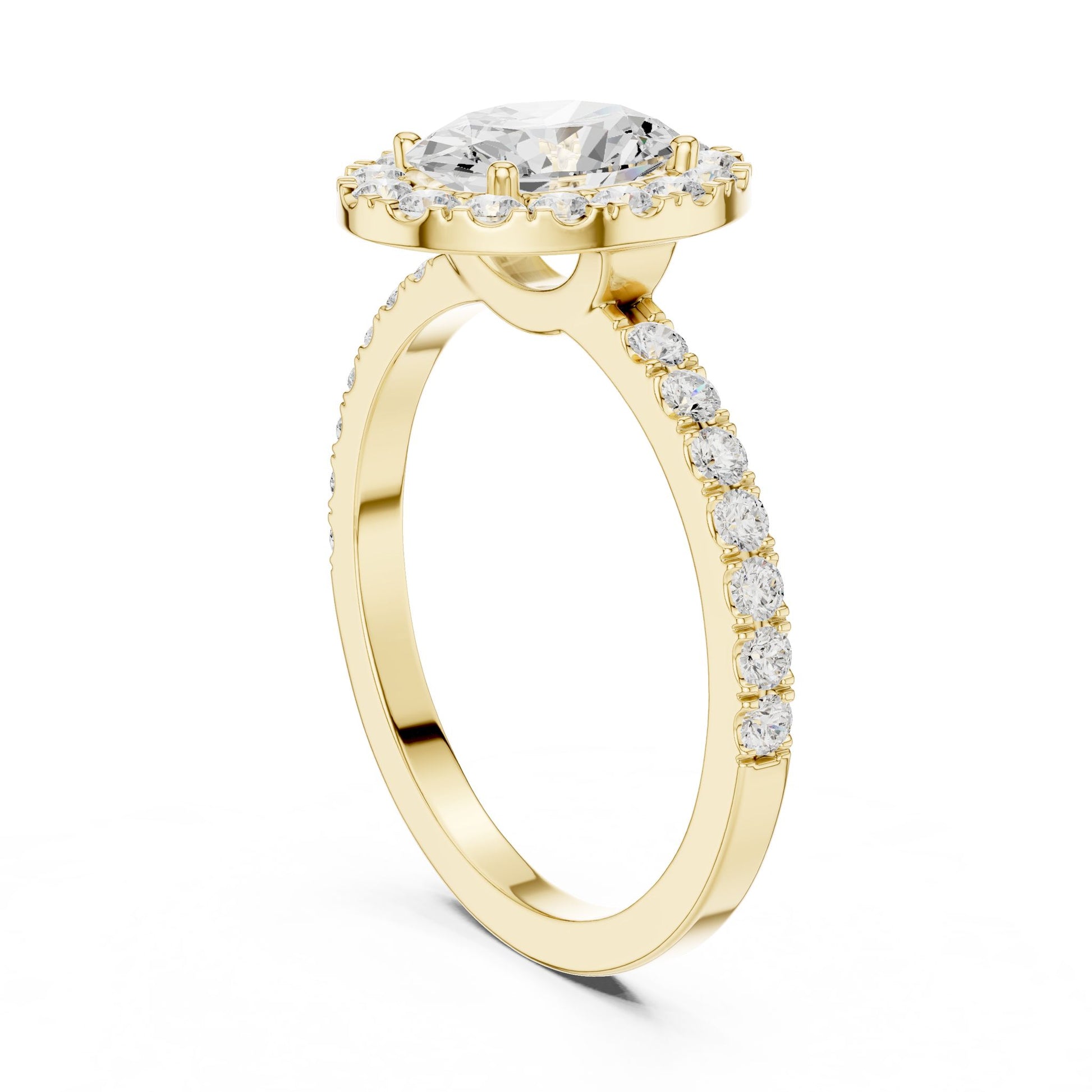 Oval Lab Grown Diamond Halo Engagement Ring