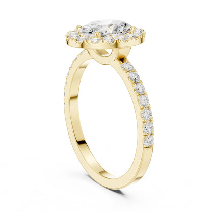 Oval Lab Grown Diamond Halo Engagement Ring