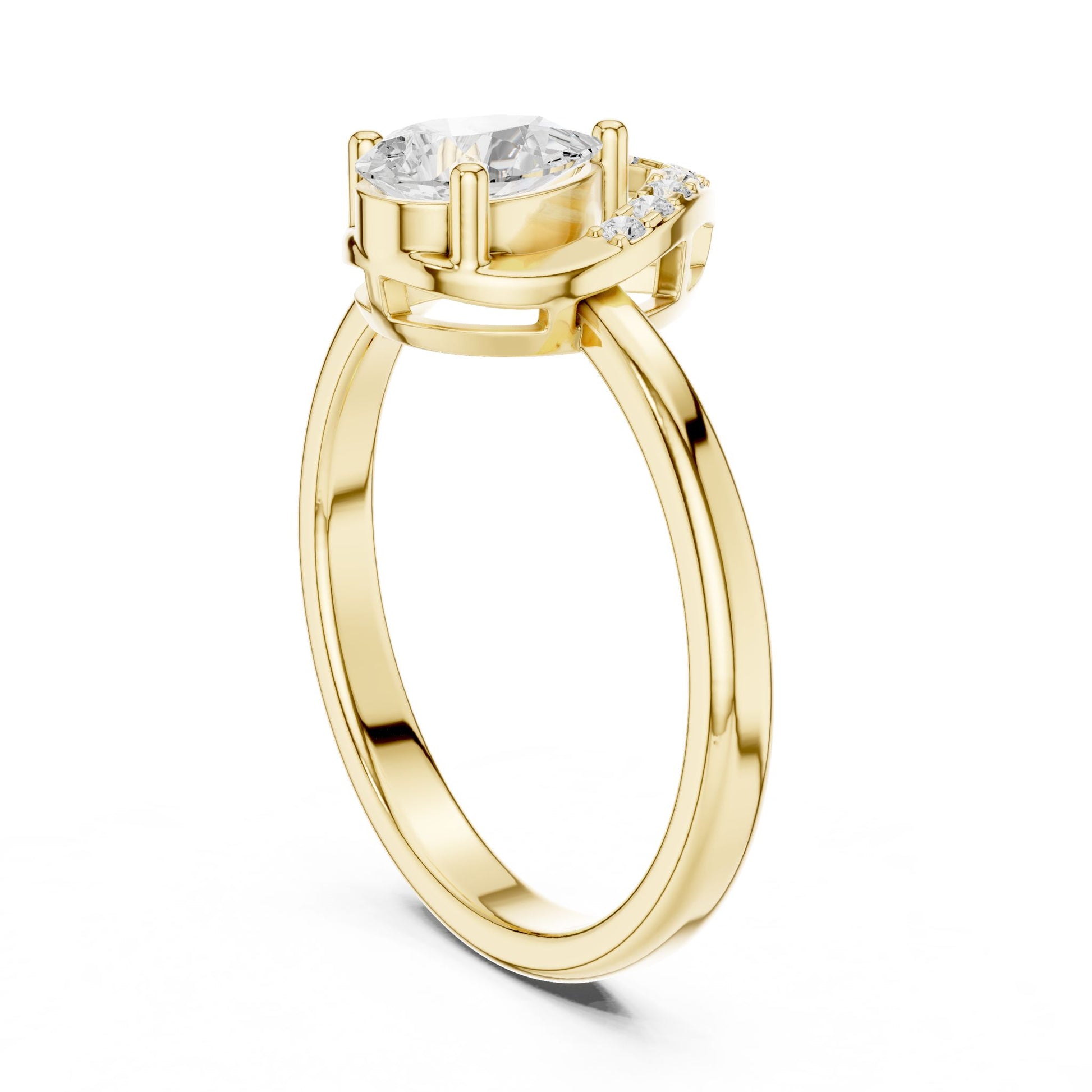 Oval Lab Grown Diamond Halo Engagement Ring