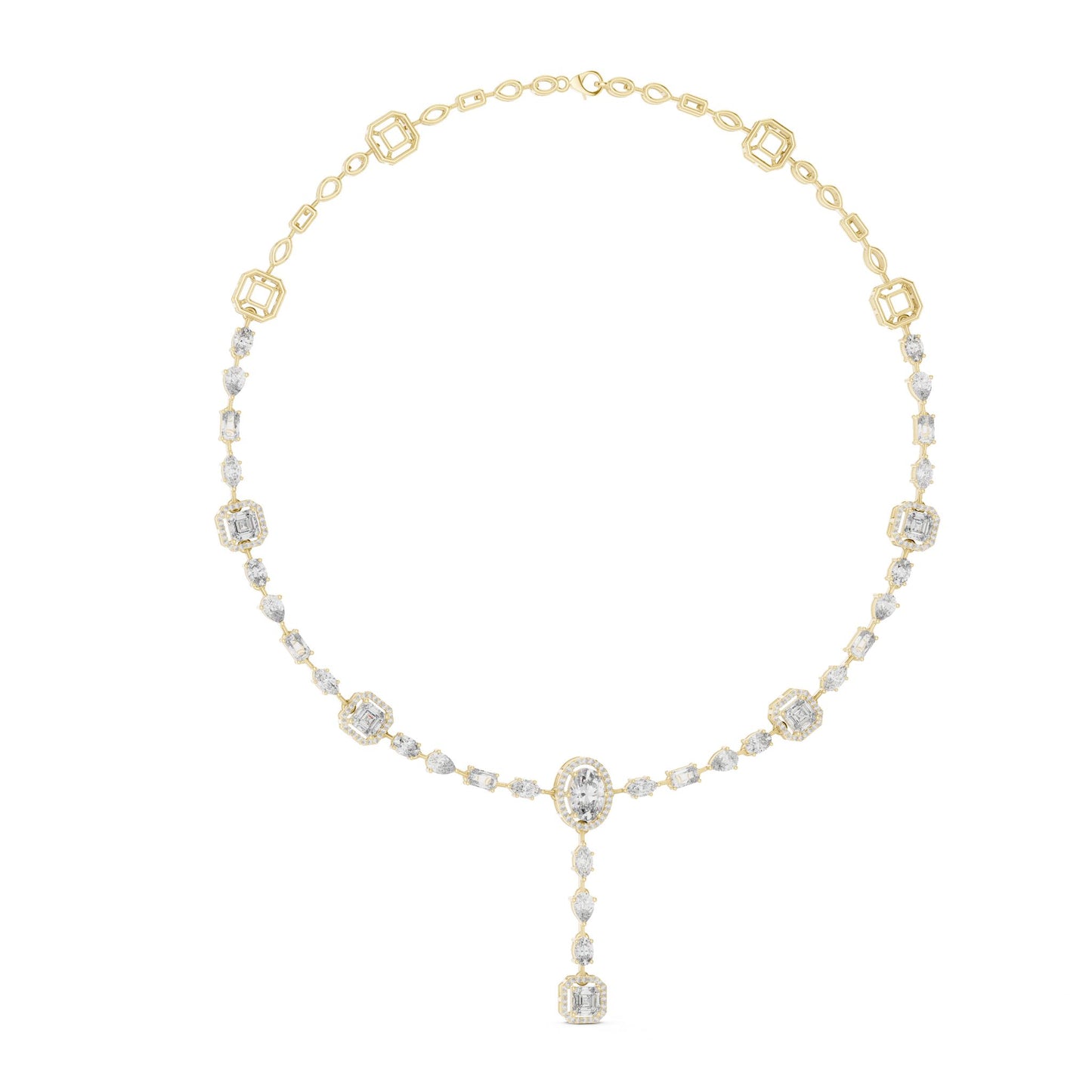 Oval Lab Grown Diamond Halo Pendant