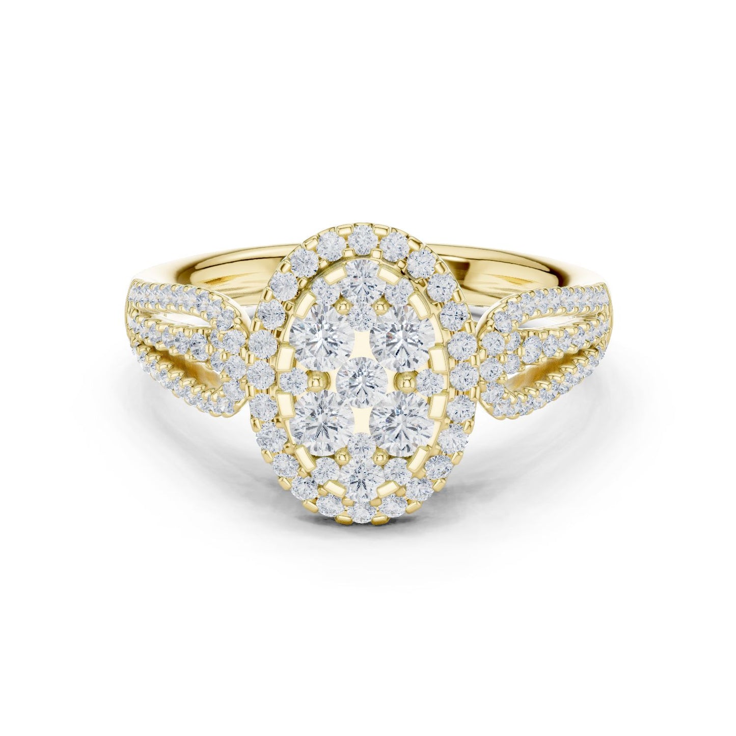 Oval Lab Grown Diamond Halo Engagement Ring