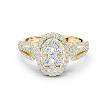 Oval Lab Grown Diamond Halo Engagement Ring