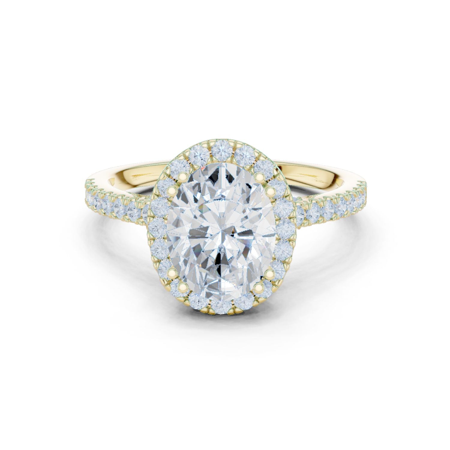 Oval Lab Grown Diamond Halo Engagement Ring
