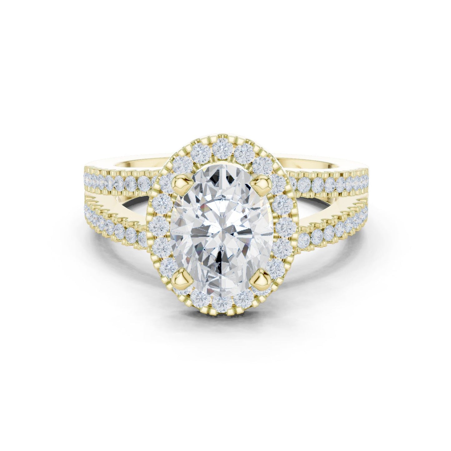 Oval Lab Grown Diamond Halo Engagement Ring