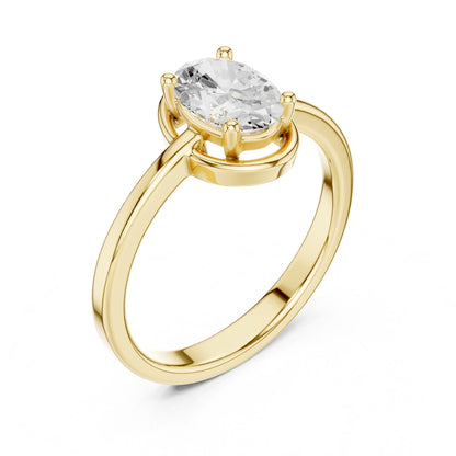 Oval Lab Grown Diamond Halo Engagement Ring
