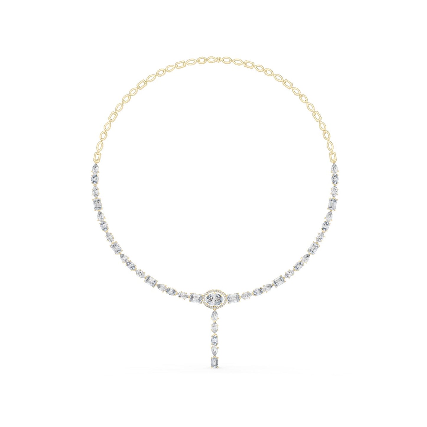 Oval Lab Grown Diamond Halo Pendant