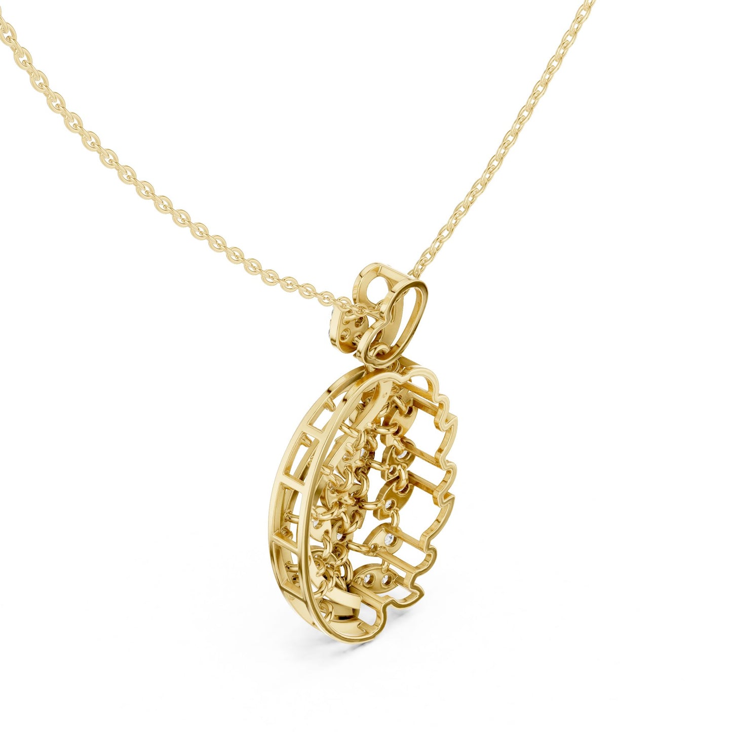 Oval Lab Grown Diamond Halo Pendant