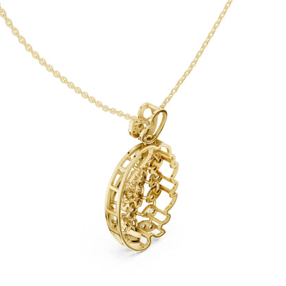Oval Lab Grown Diamond Halo Pendant