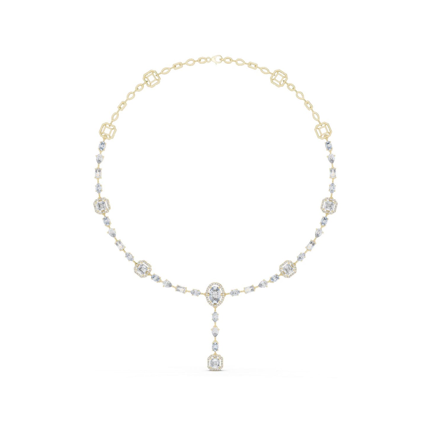 Oval Lab Grown Diamond Halo Pendant