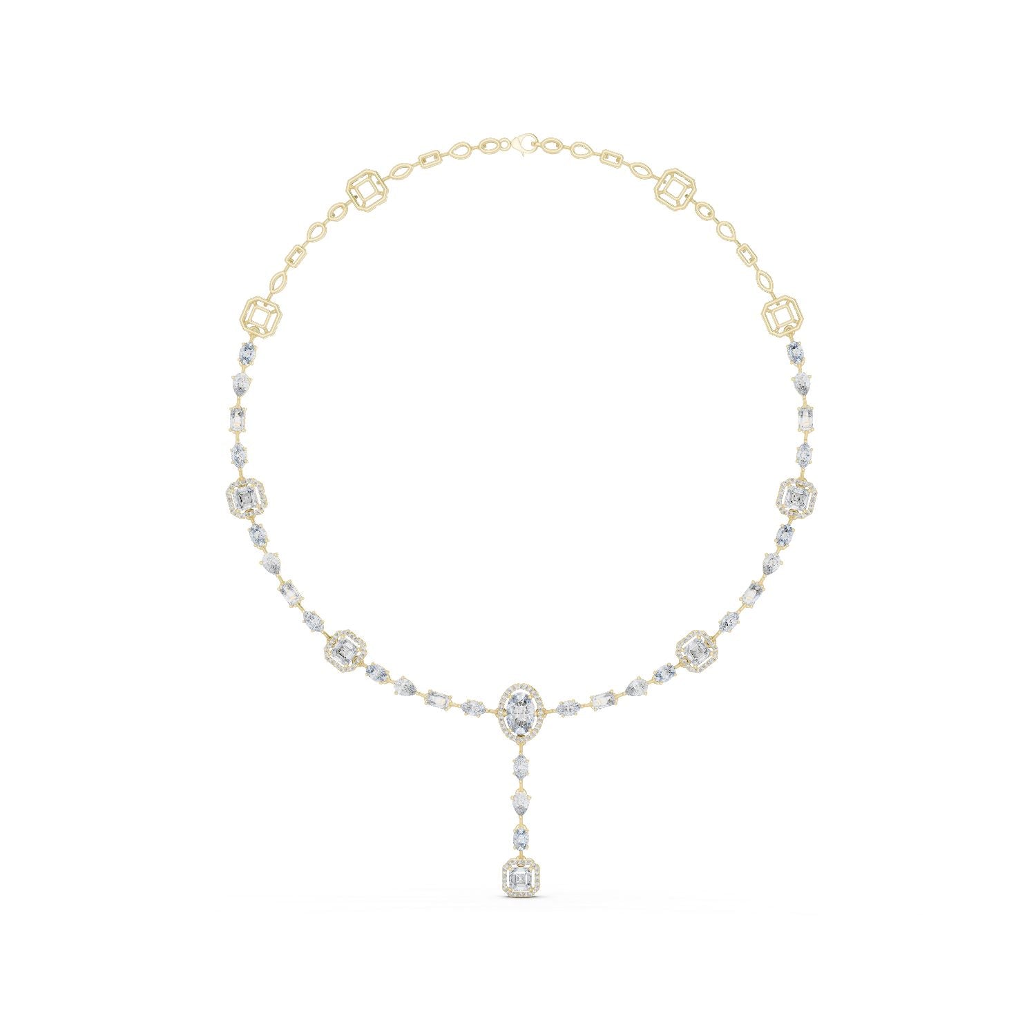 Oval Lab Grown Diamond Halo Pendant