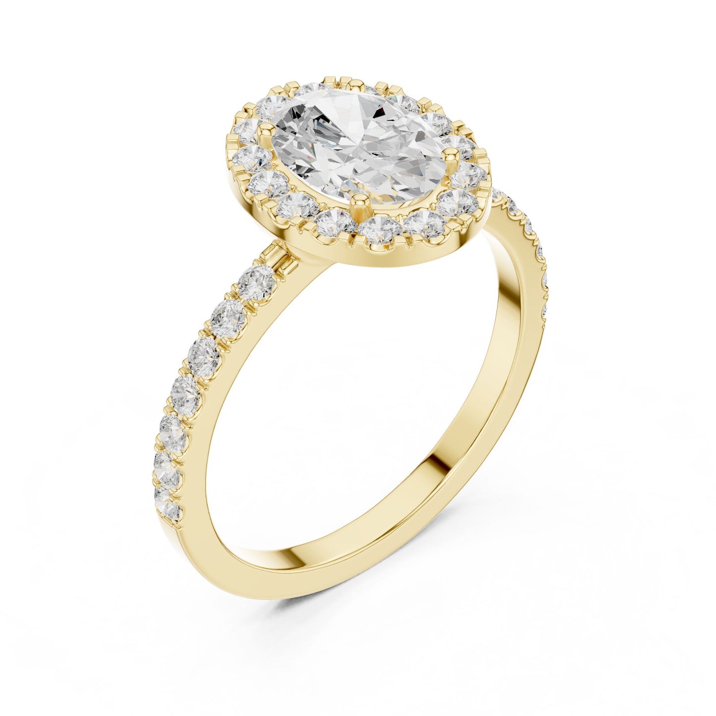 Oval Lab Grown Diamond Halo Engagement Ring