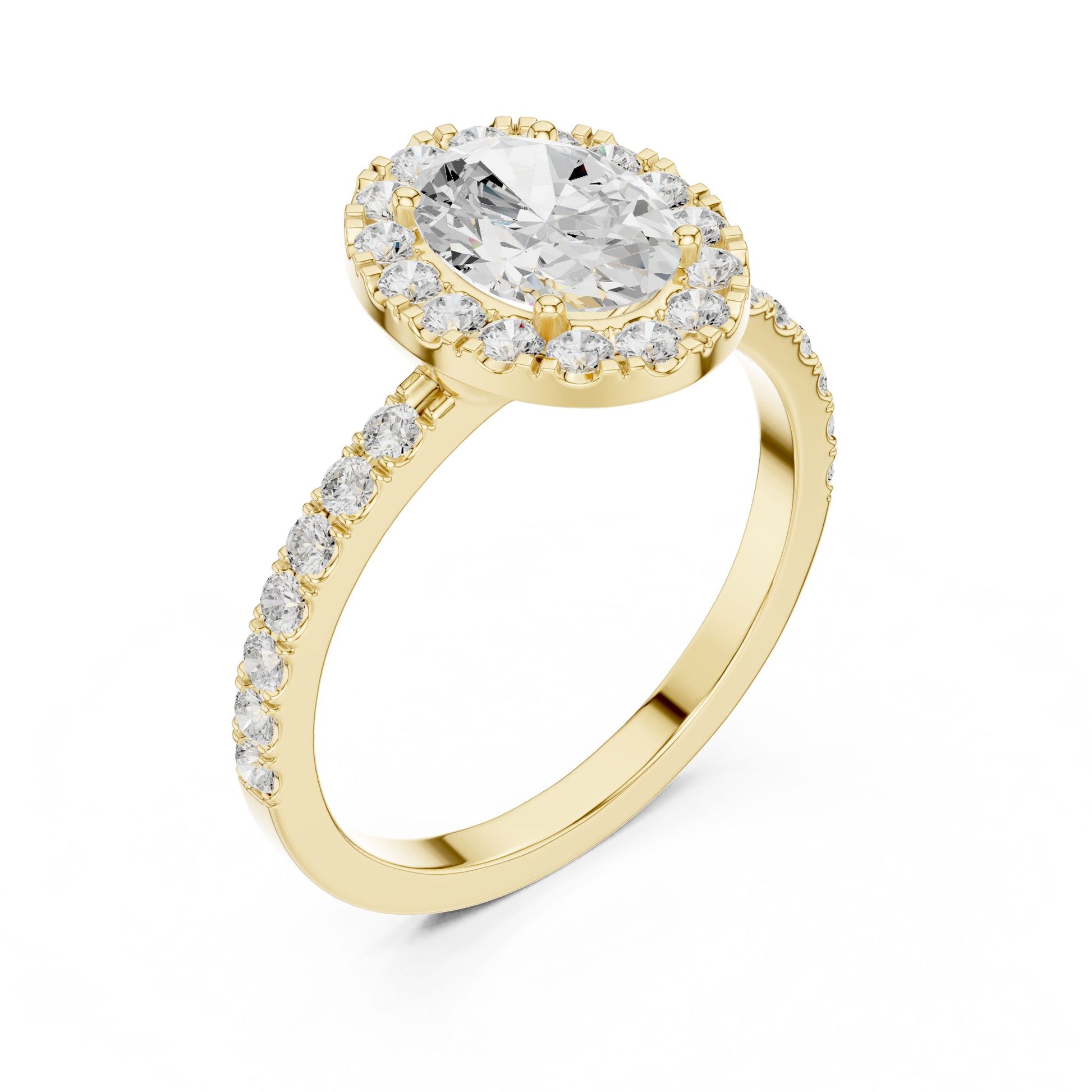 Oval Lab Grown Diamond Halo Engagement Ring