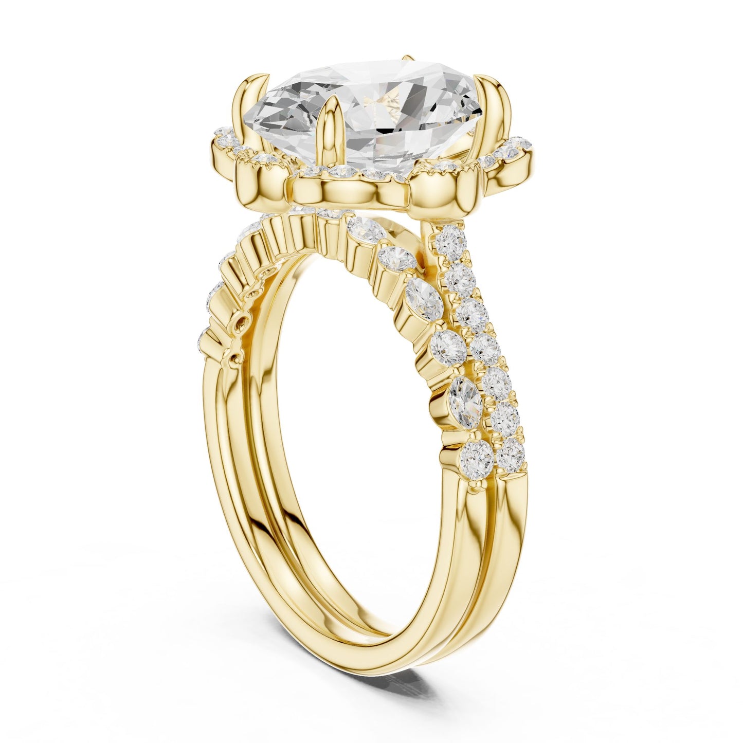 Oval Lab Grown Diamond Halo Engagement Ring
