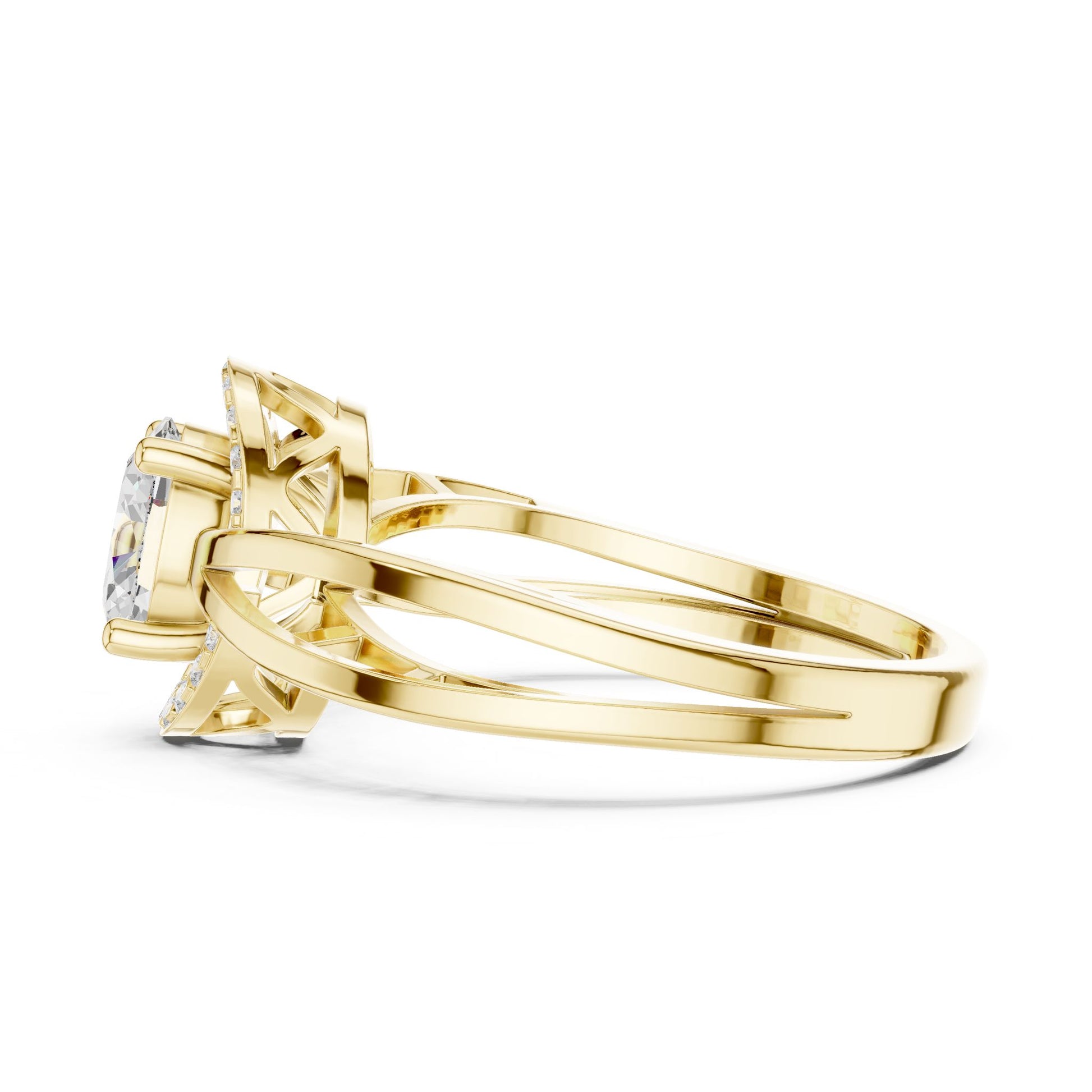 Oval Lab Grown Diamond Halo Engagement Ring