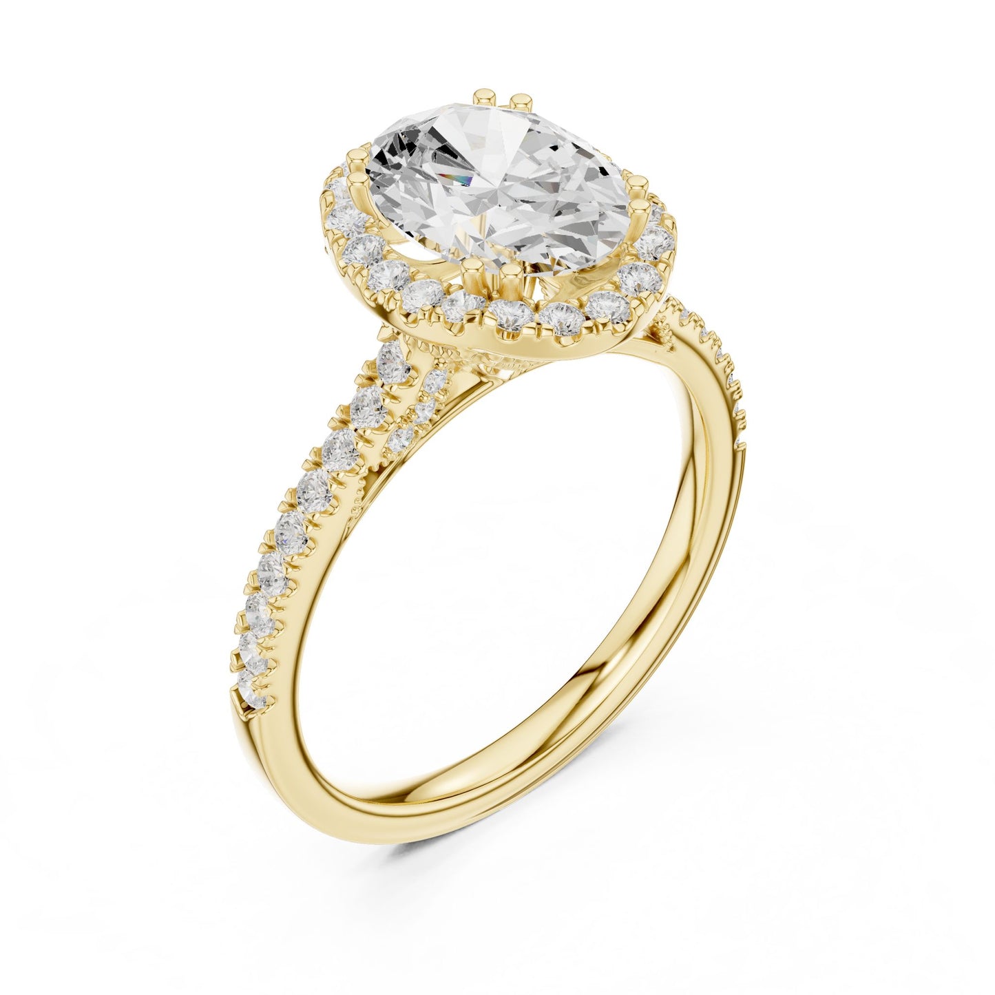Oval Lab Grown Diamond Halo Engagement Ring