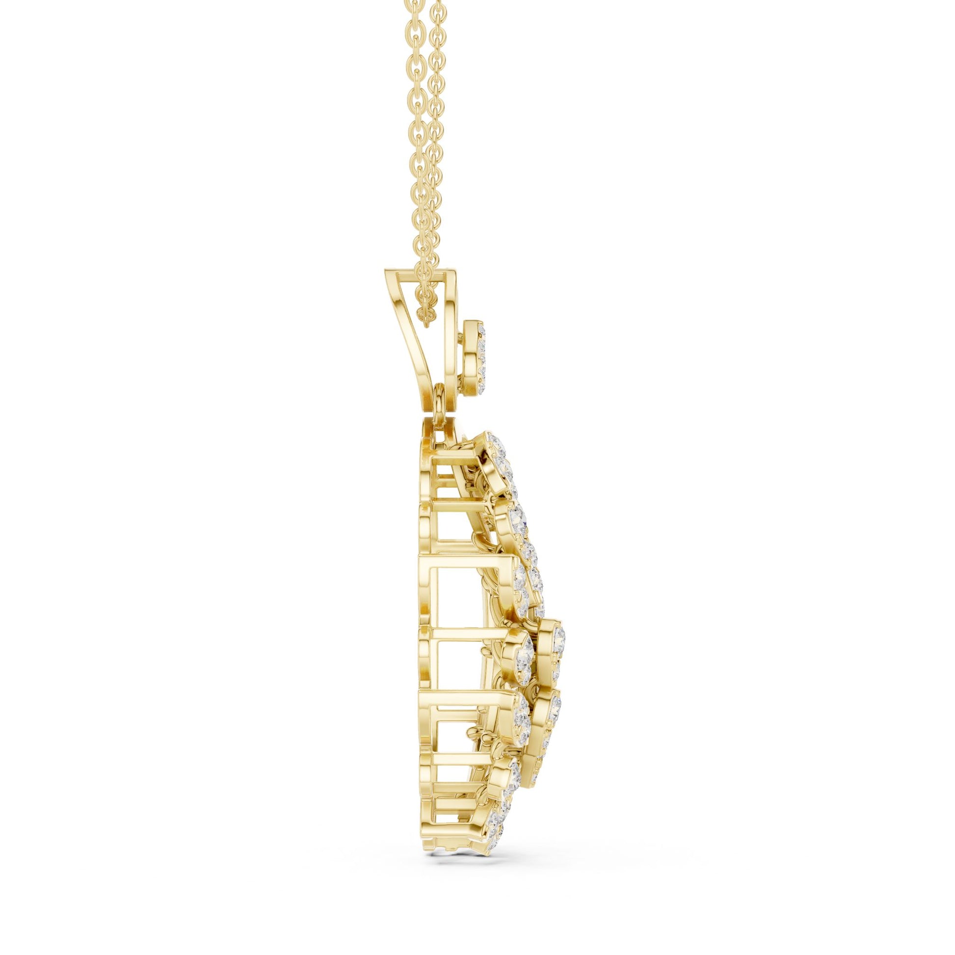 Oval Lab Grown Diamond Halo Pendant