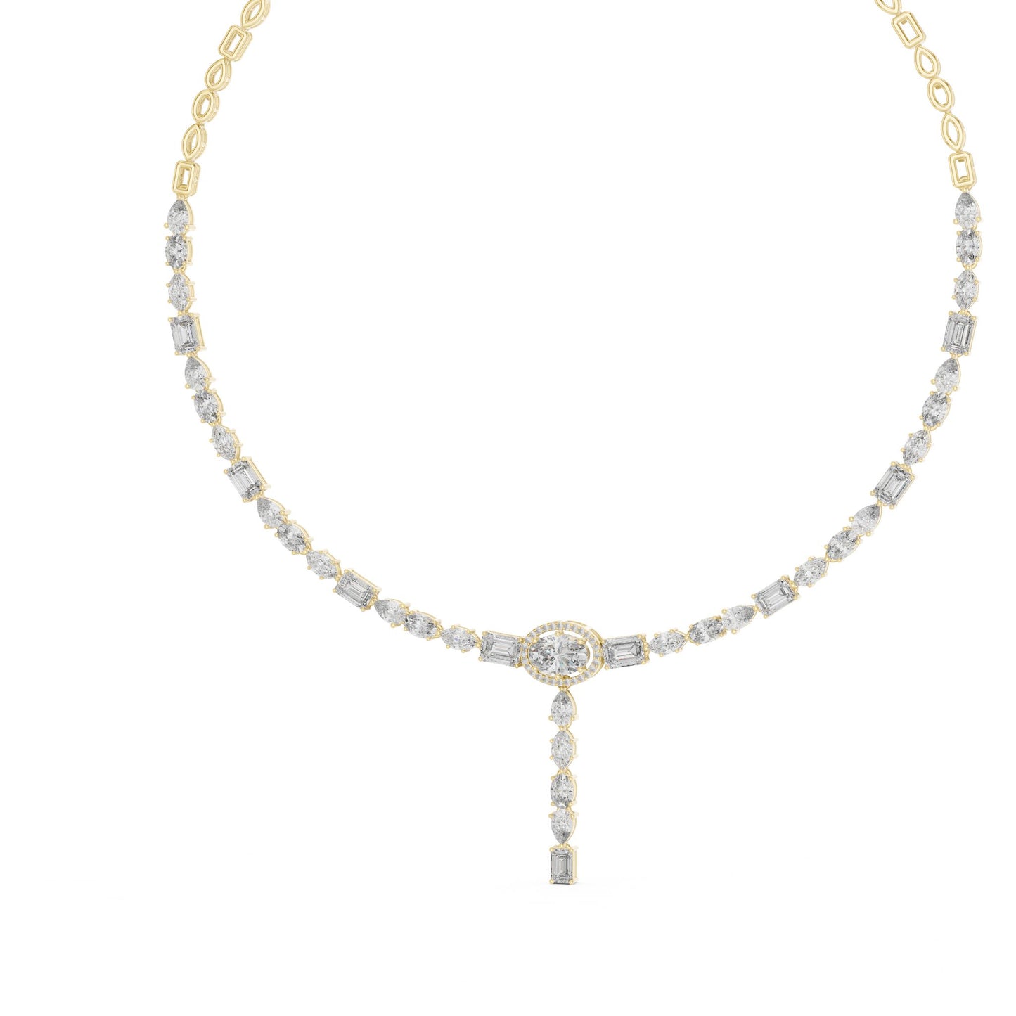 Oval Lab Grown Diamond Halo Pendant