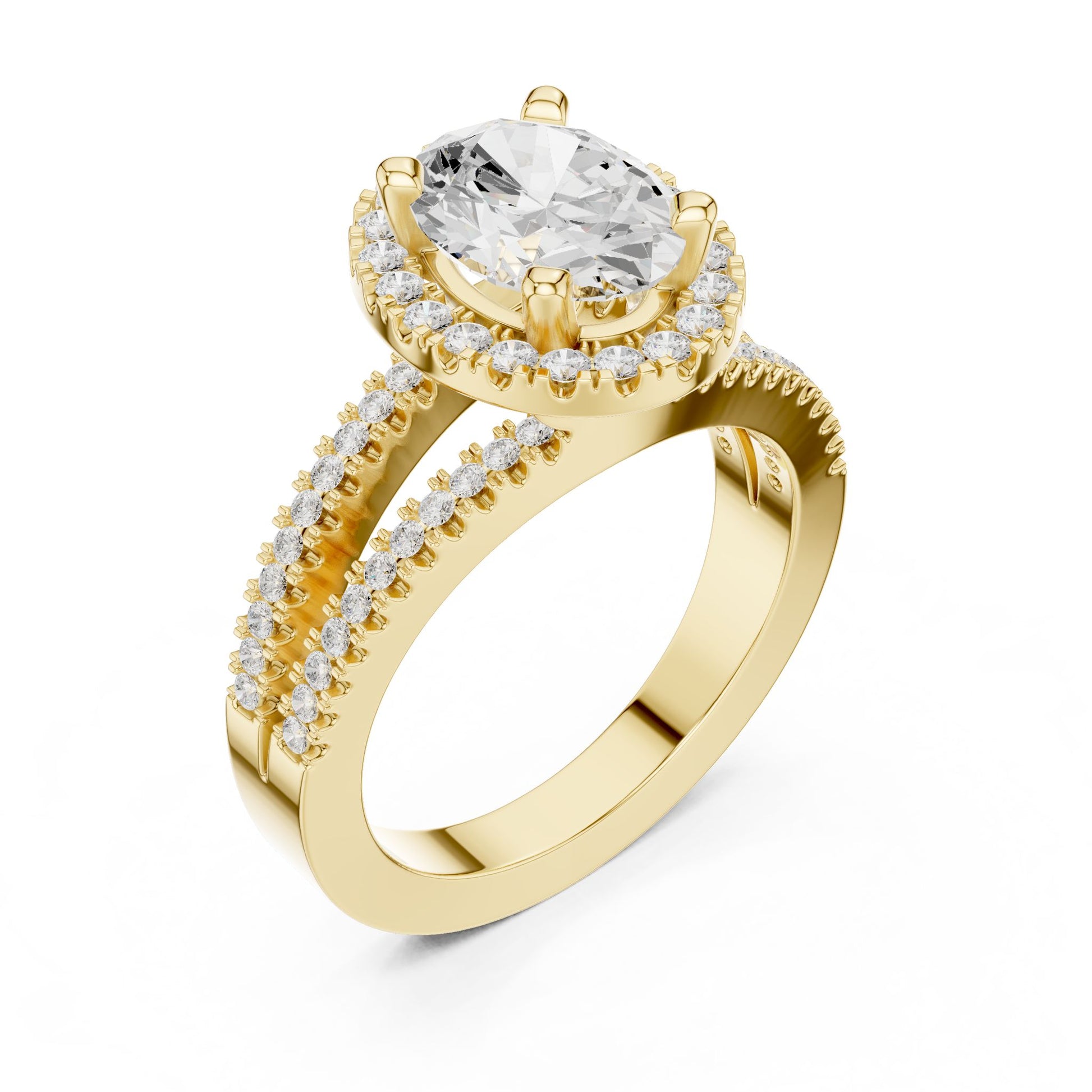 Oval Lab Grown Diamond Halo Engagement Ring