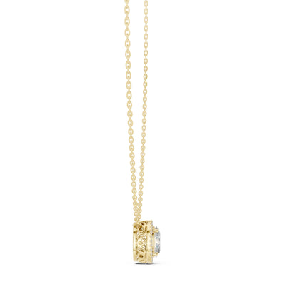Oval Lab Grown Diamond Halo Pendant