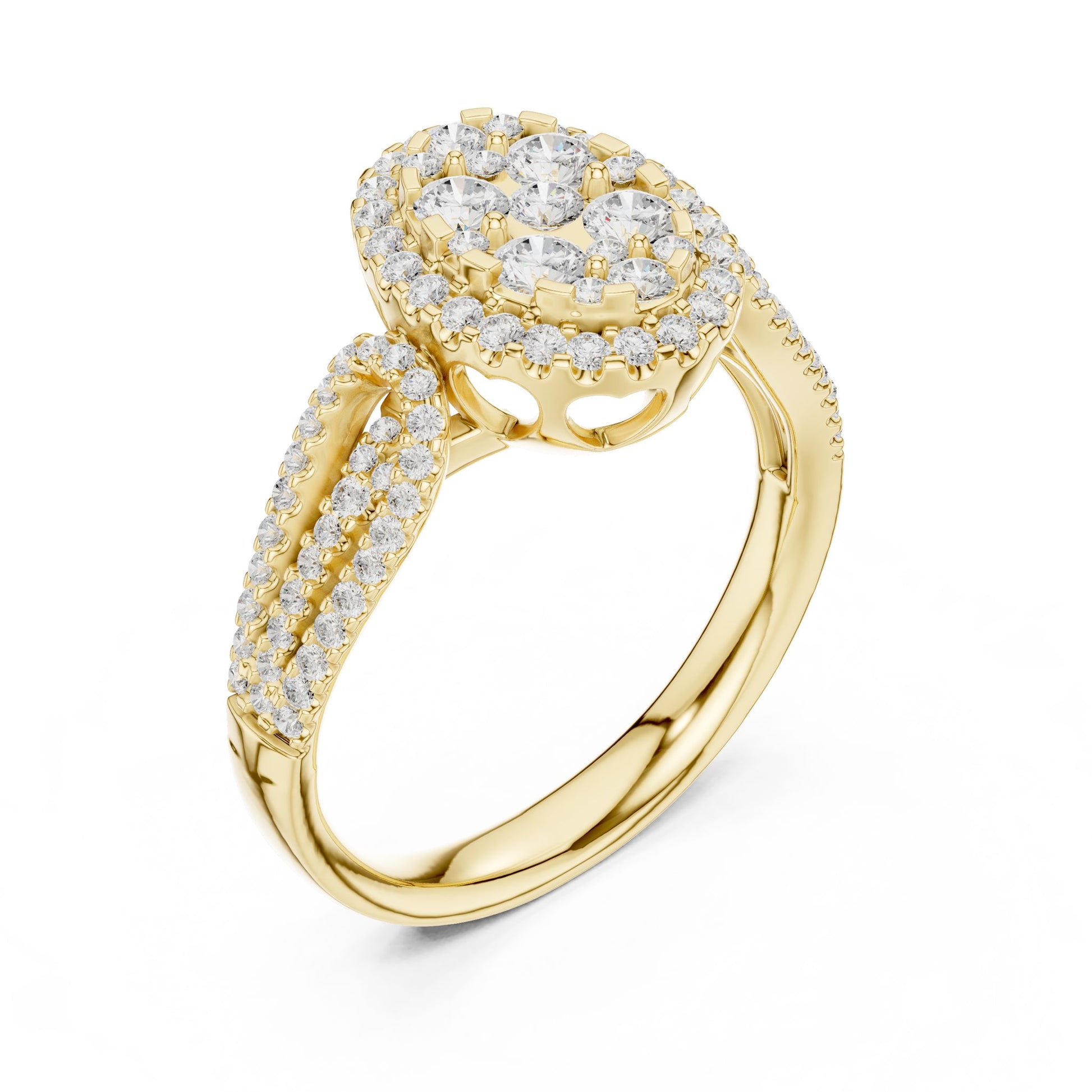 Oval Lab Grown Diamond Halo Engagement Ring