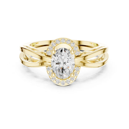 Oval Lab Grown Diamond Halo Engagement Ring