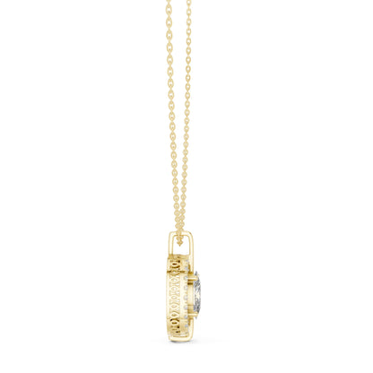 Oval Lab Grown Diamond Halo Pendant
