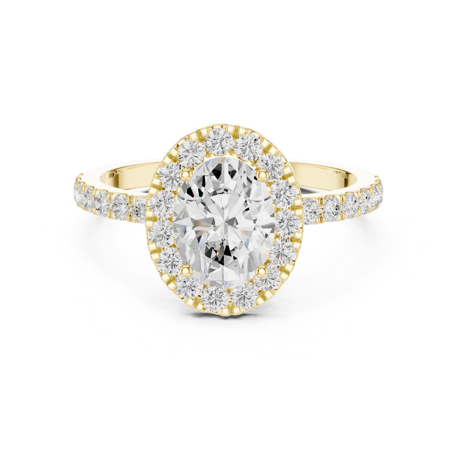 Oval Lab Grown Diamond Halo Engagement Ring