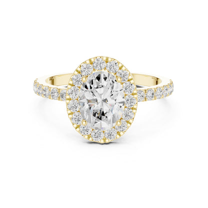 Oval Lab Grown Diamond Halo Engagement Ring