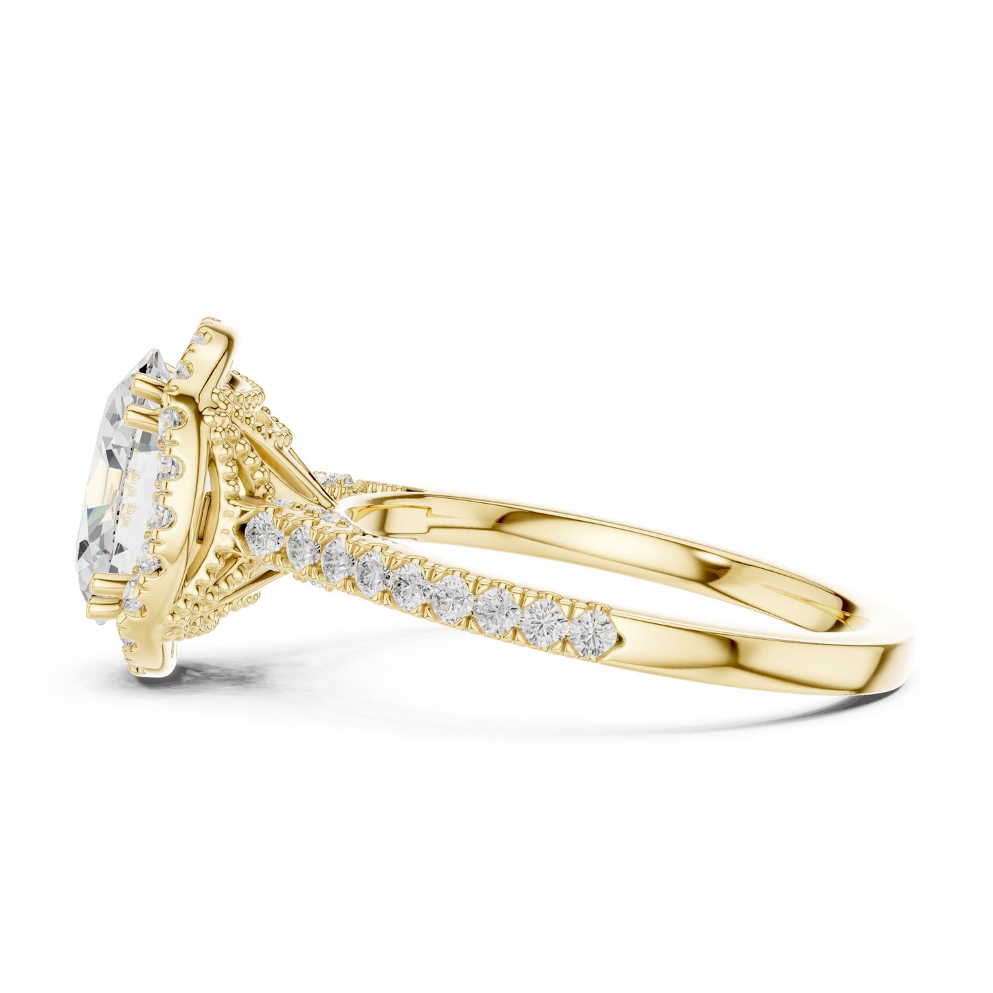 Oval Lab Grown Diamond Halo Engagement Ring