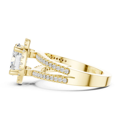 Oval Lab Grown Diamond Halo Engagement Ring