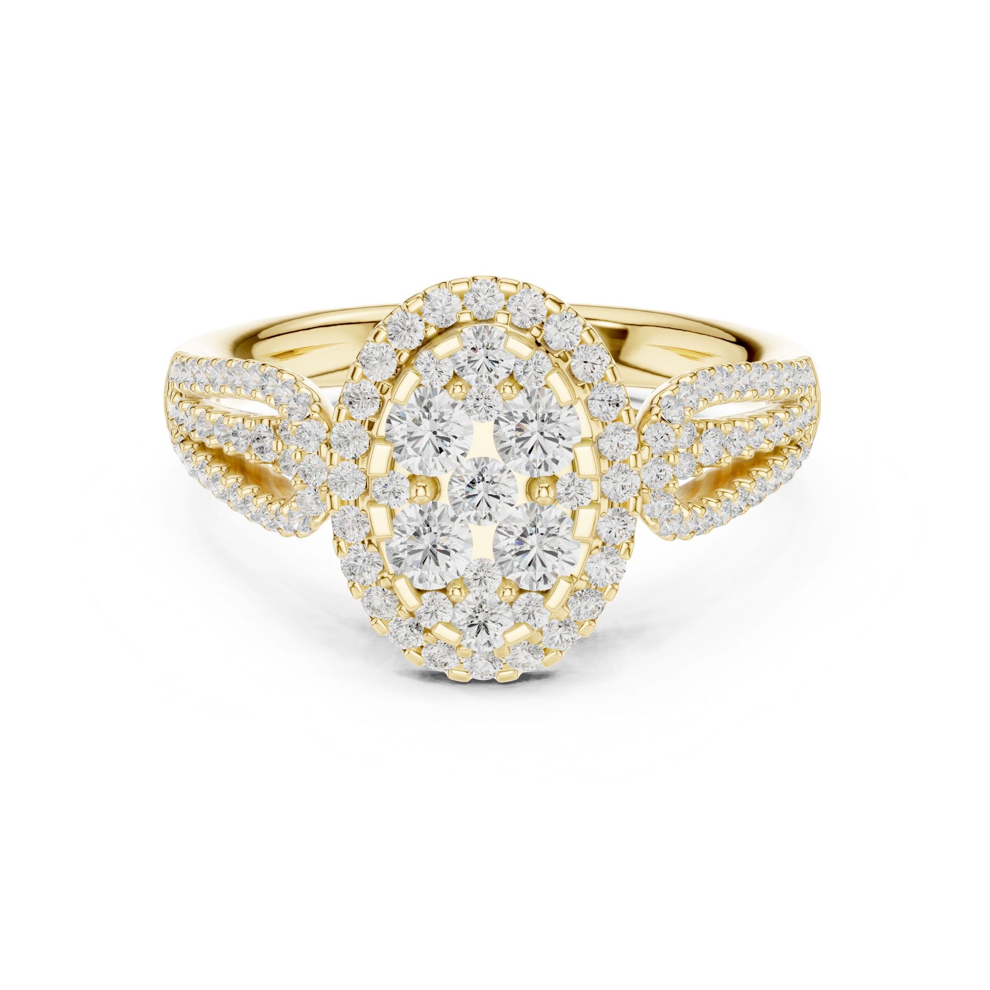 Oval Lab Grown Diamond Halo Engagement Ring
