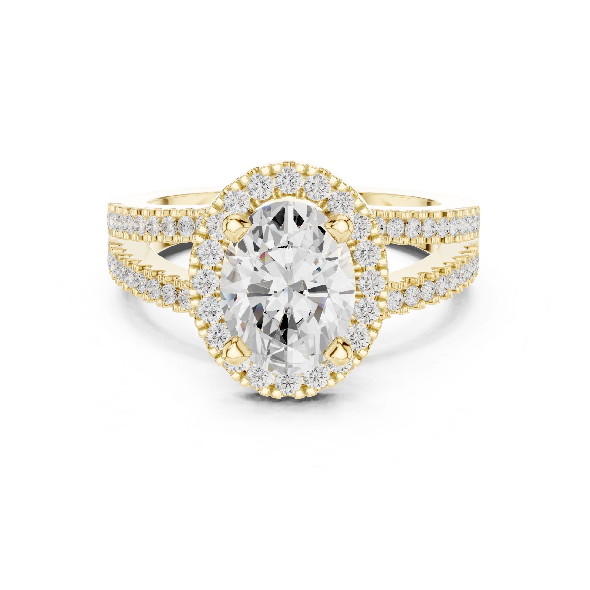 Oval Lab Grown Diamond Halo Engagement Ring