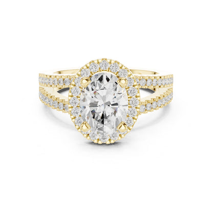 Oval Lab Grown Diamond Halo Engagement Ring