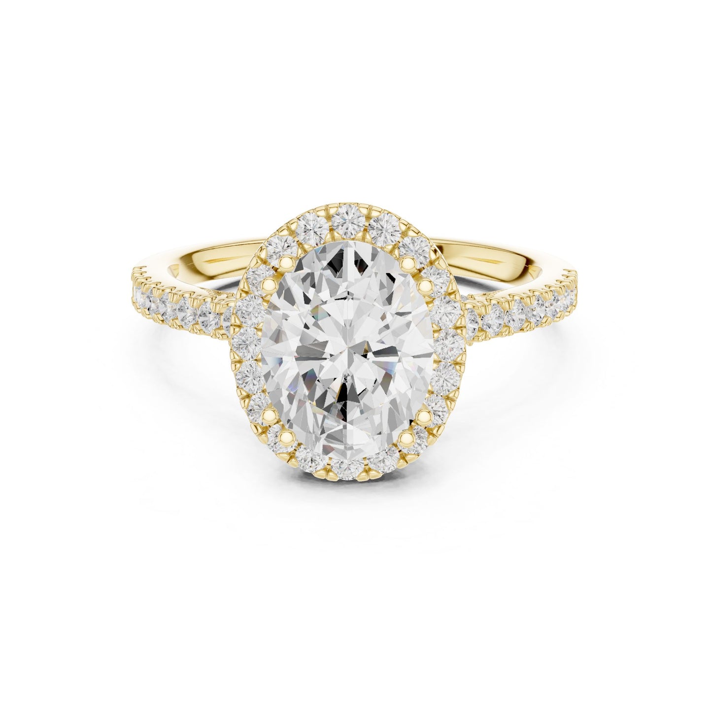 Oval Lab Grown Diamond Halo Engagement Ring