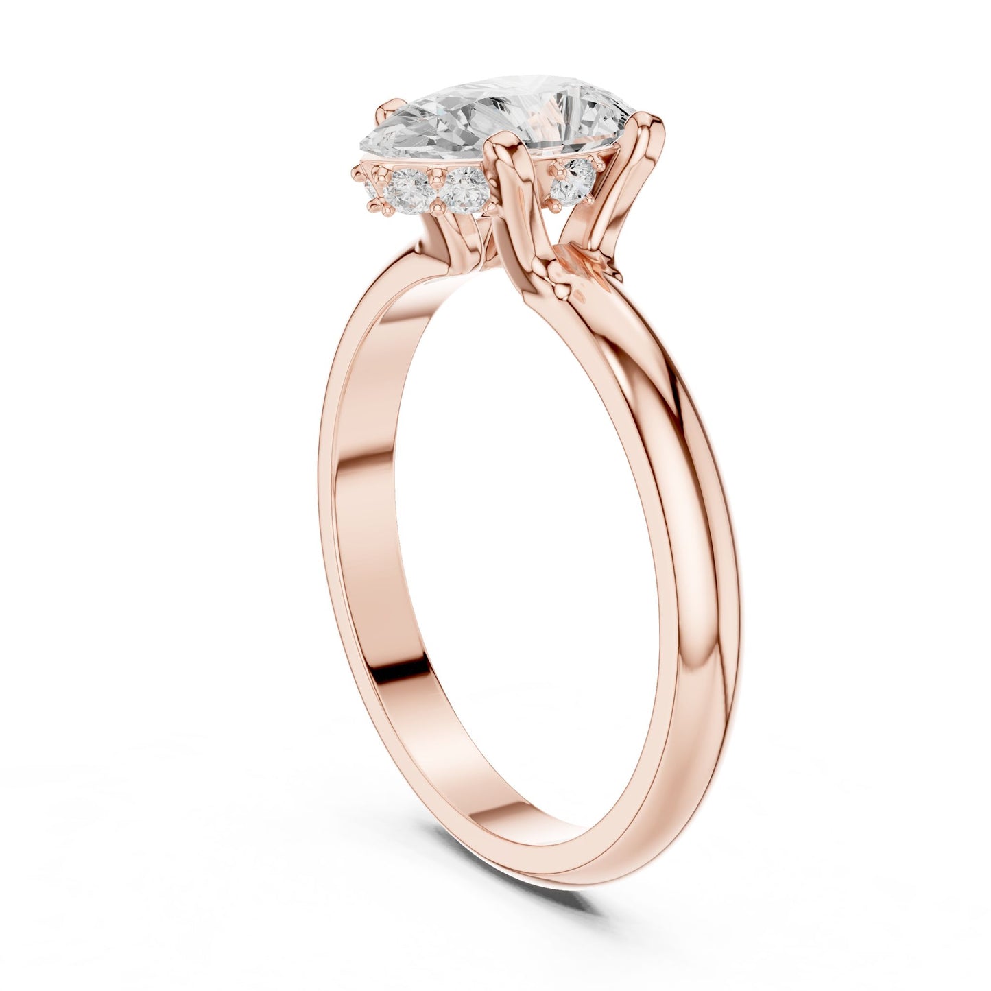 Oval Lab Grown Diamond Hidden Halo Engagement Ring