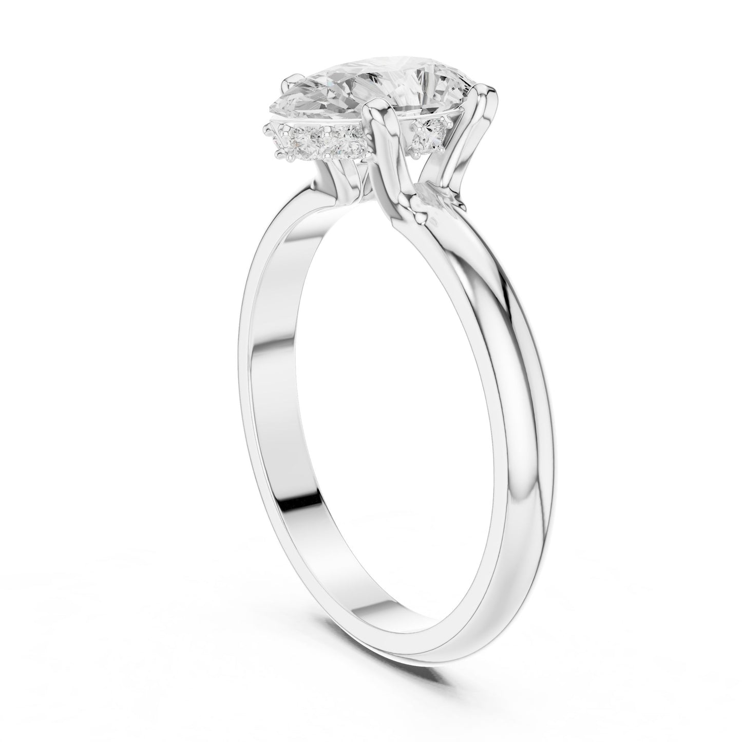 Oval Lab Grown Diamond Hidden Halo Engagement Ring